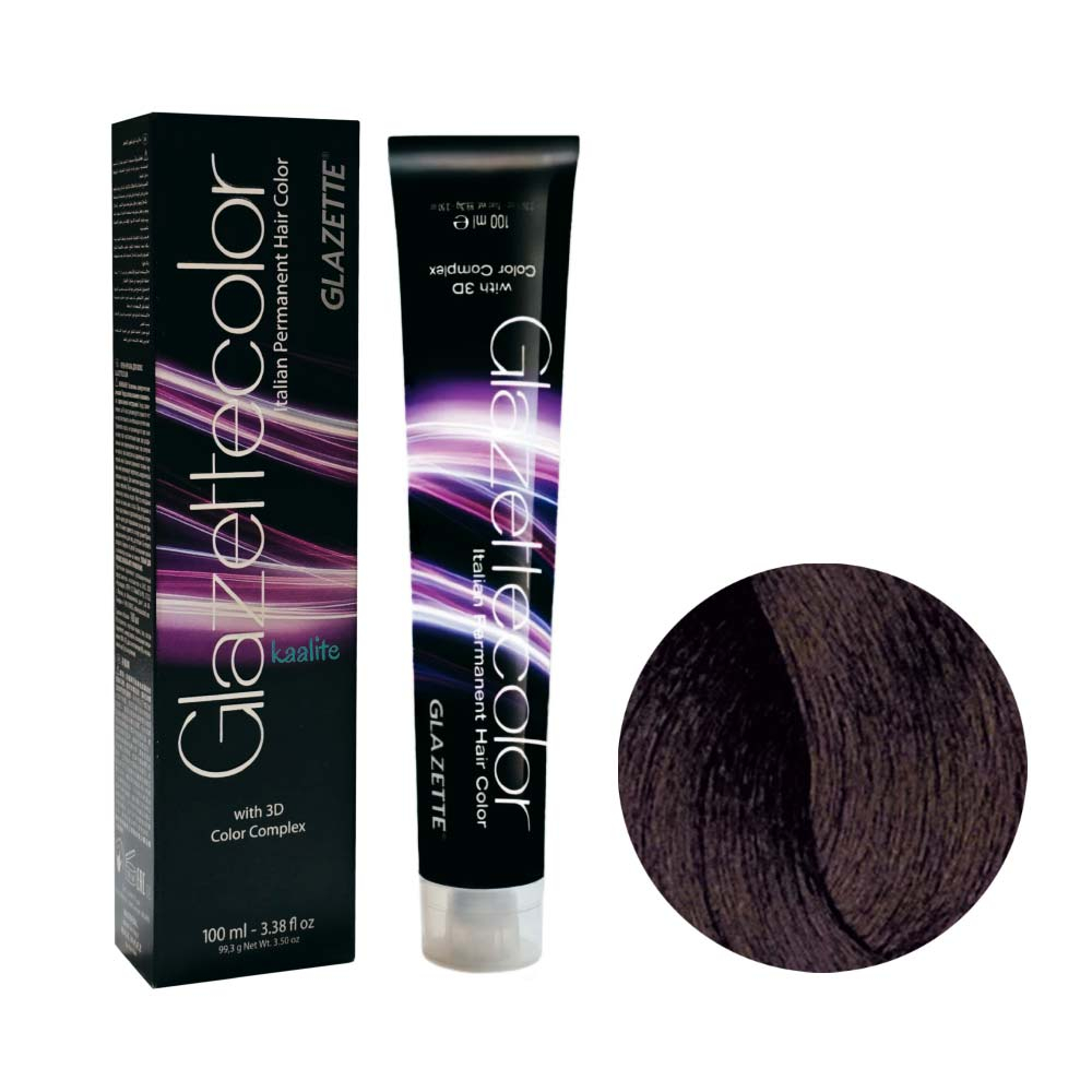 رنگ مو گلازت شماره N4 حجم 100 میلی لیتر رنگ قهوه ای متوسط