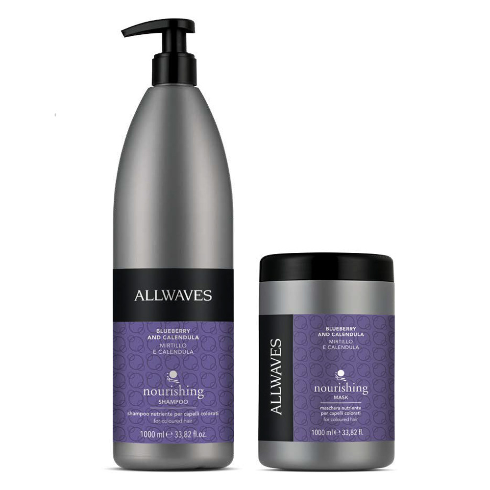 شامپو مغذی آلویوز مدل بلوبری و کالاندولا حجم 1000 میلی لیتر به همراه ماسک مو