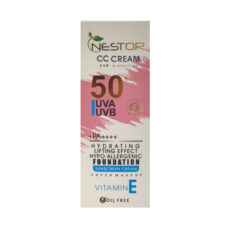 کرم ضد آفتاب رنگی نستور SPF 50 شماره 3 مدل ویتامین E مناسب پوستهای خشک حجم 50 میلیلیتر