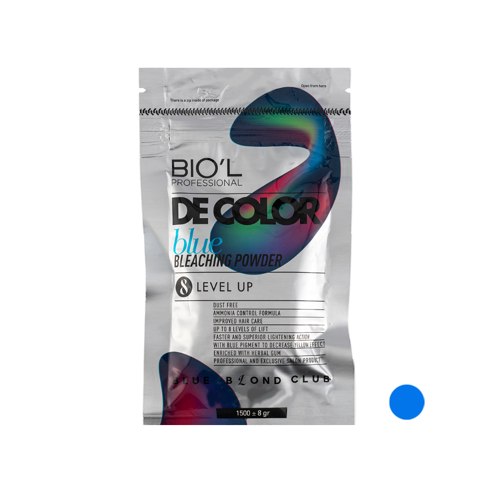پودر دکلره بیول مدل 1500 وزن 1500 گرم رنگ آبی