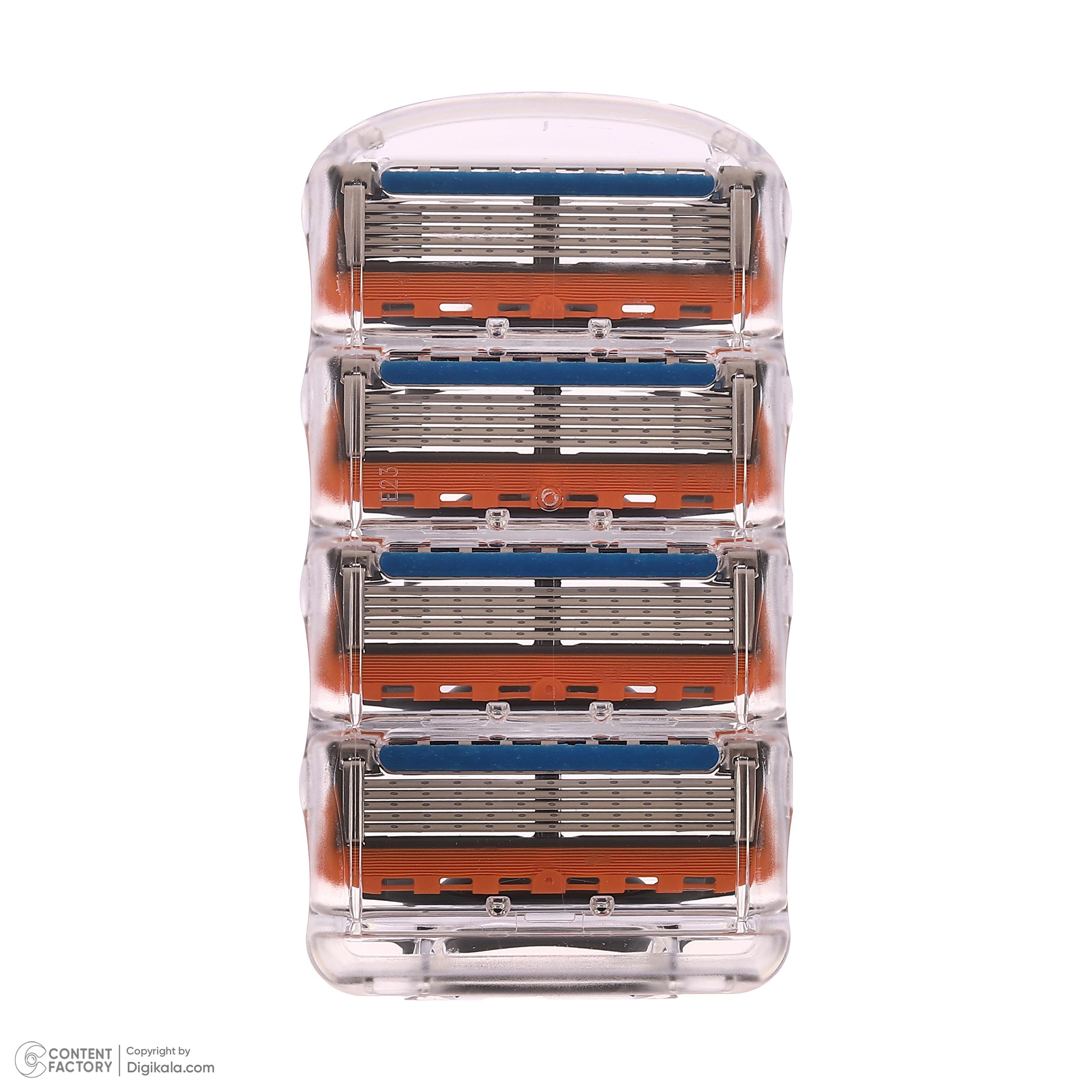 تیغ یدک ژیلت مدل Fusion 5 کد KGH بسته 4 عددی