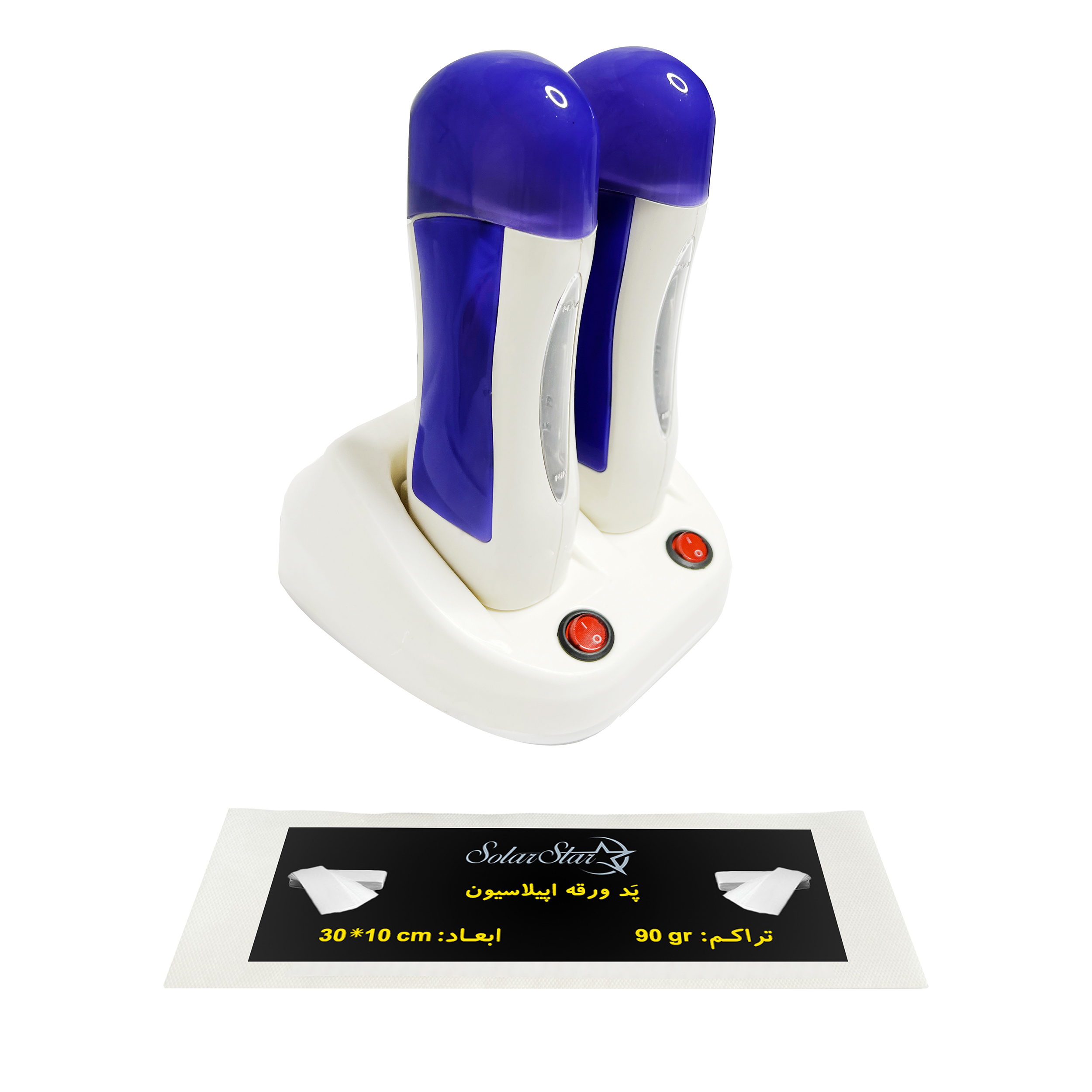 دستگاه موم گرم کن و ذوب وکس خشابی سولار استار مدل 403 به همراه پد اپیلاسیون بسته 10 عددی