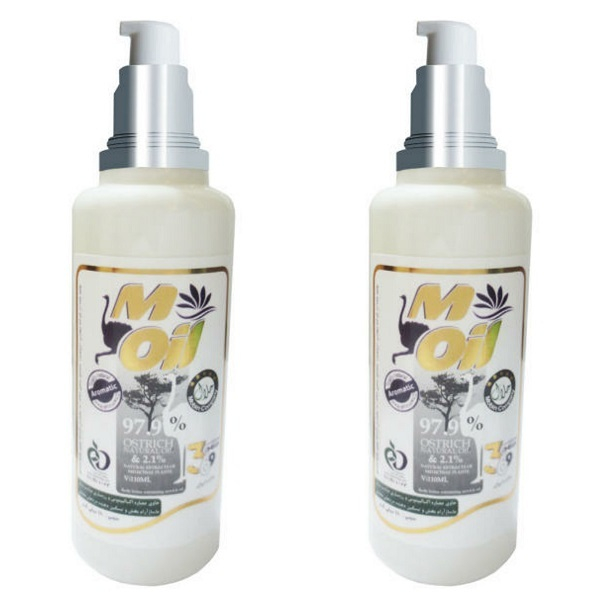 لوسیون بدن ام اویل مدل روغن شترمرغ حجم 110 میلی لیتر مجموعه 2 عددی