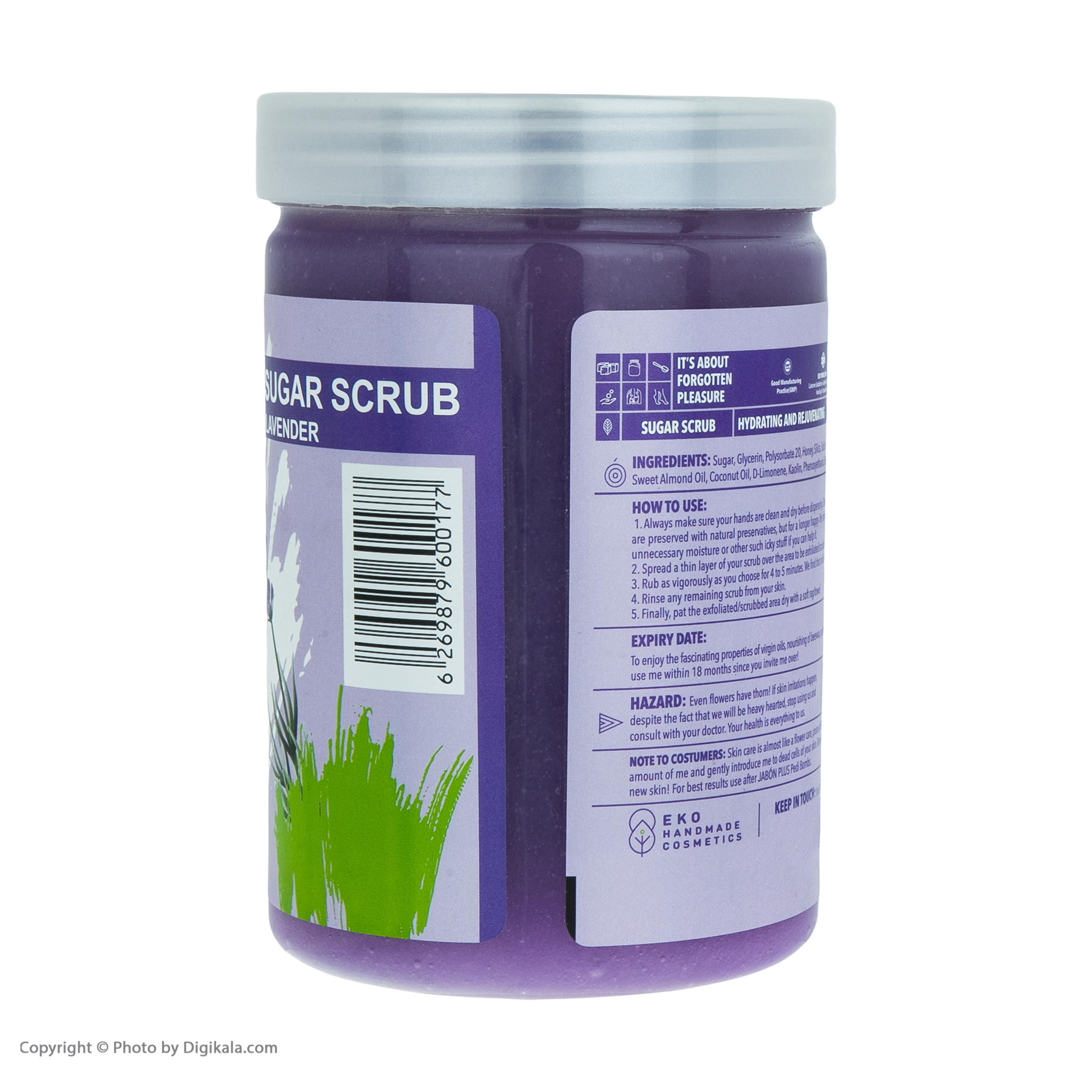 اسکراب شکری لایه بردار پوست ژبن پلاس مدل Lavender وزن 900 گرم