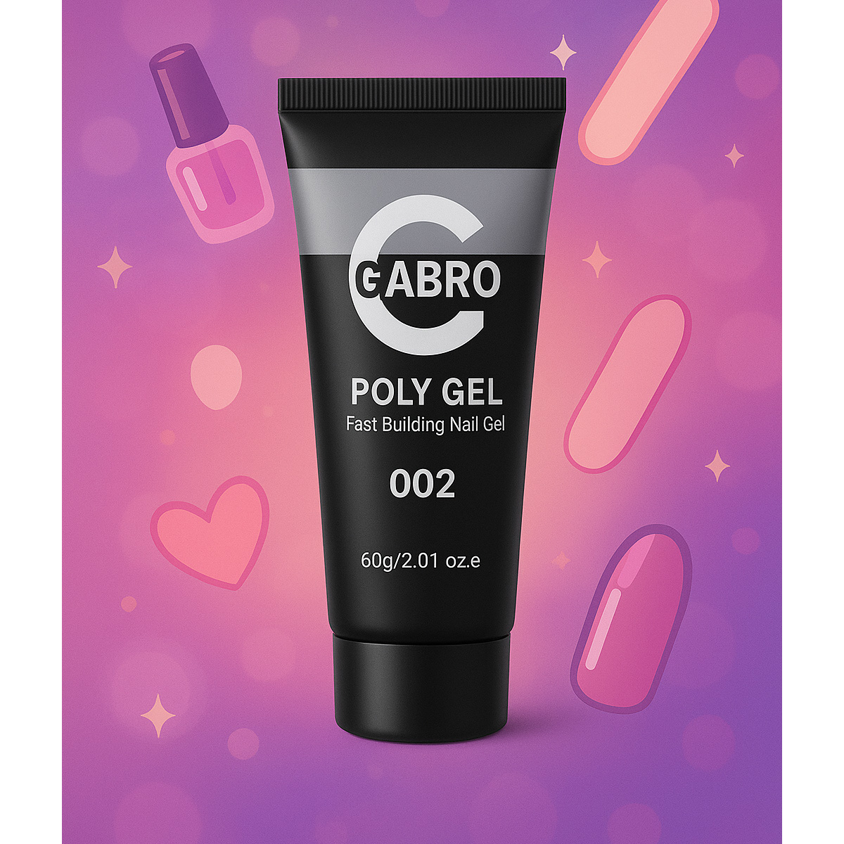 پلی ژل کاشت ناخن گبرو مدل 002 W وزن 60 گرم رنگ سفید