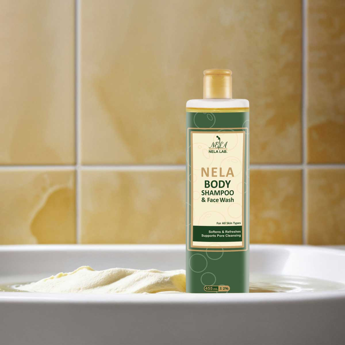 شامپو بدن لابراتوار نلا مدل 01 با رایحه
لیمو نعناع مناسب برای انواع پوست حجم 455 میلی لیتر
