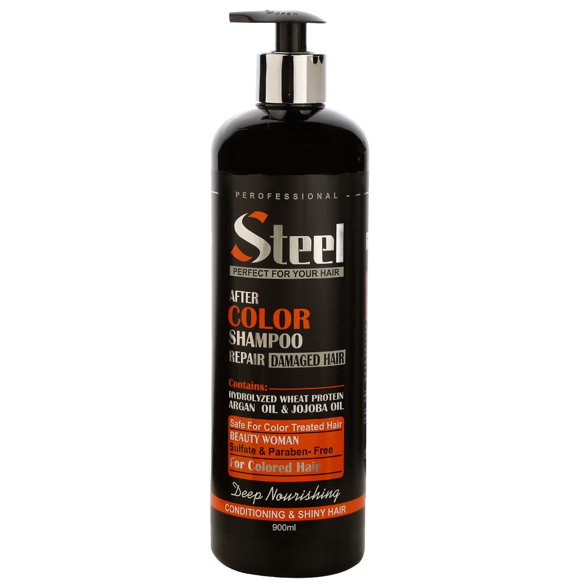 شامپو تثبیت کننده رنگ مو استیل مدل بدون سولفات حجم 900 میلی لیتر
