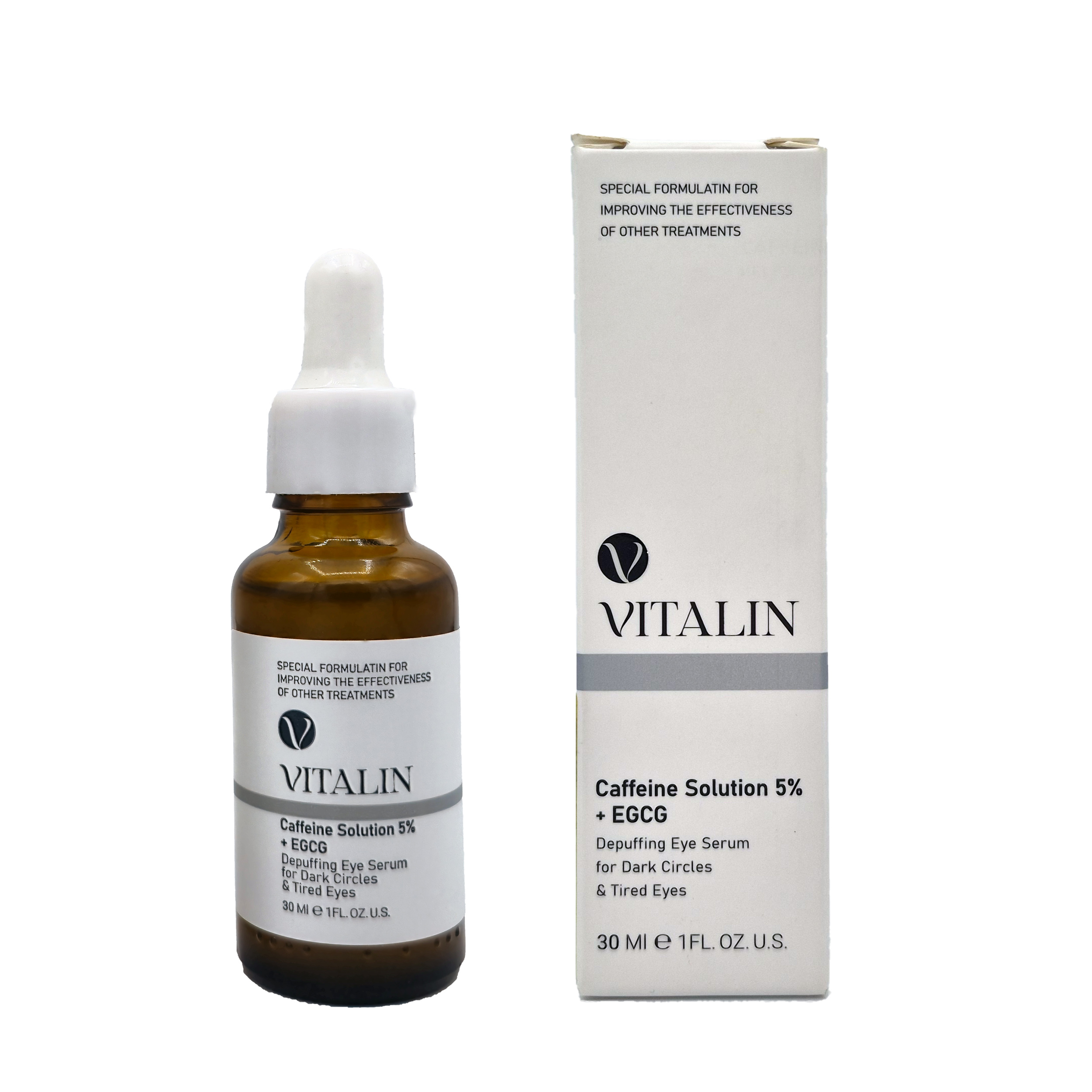 سرم دور چشم ویتالین مدل کافئین مناسب انواع پوست حجم 30 میلی لیتر