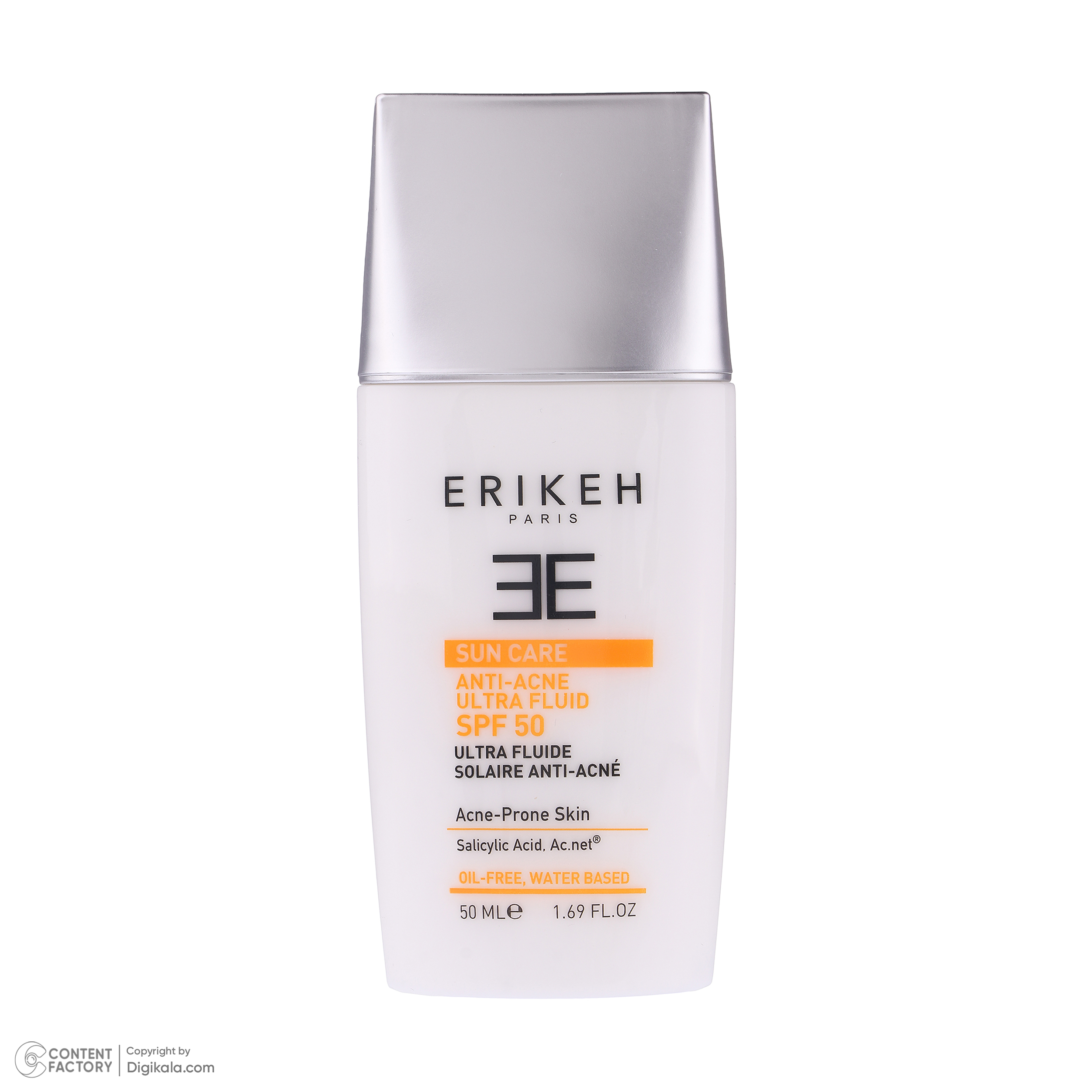 فلوئید ضد آفتاب بی رنگ اریکه مدل Anti-Acne مناسب پوست های آکنه دار حجم 50 میلی لیتر