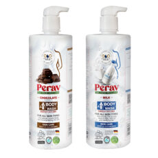 شامپو بدن پراو مدل شکلات و شیر وزن 1000 گرم بسته دو عددی