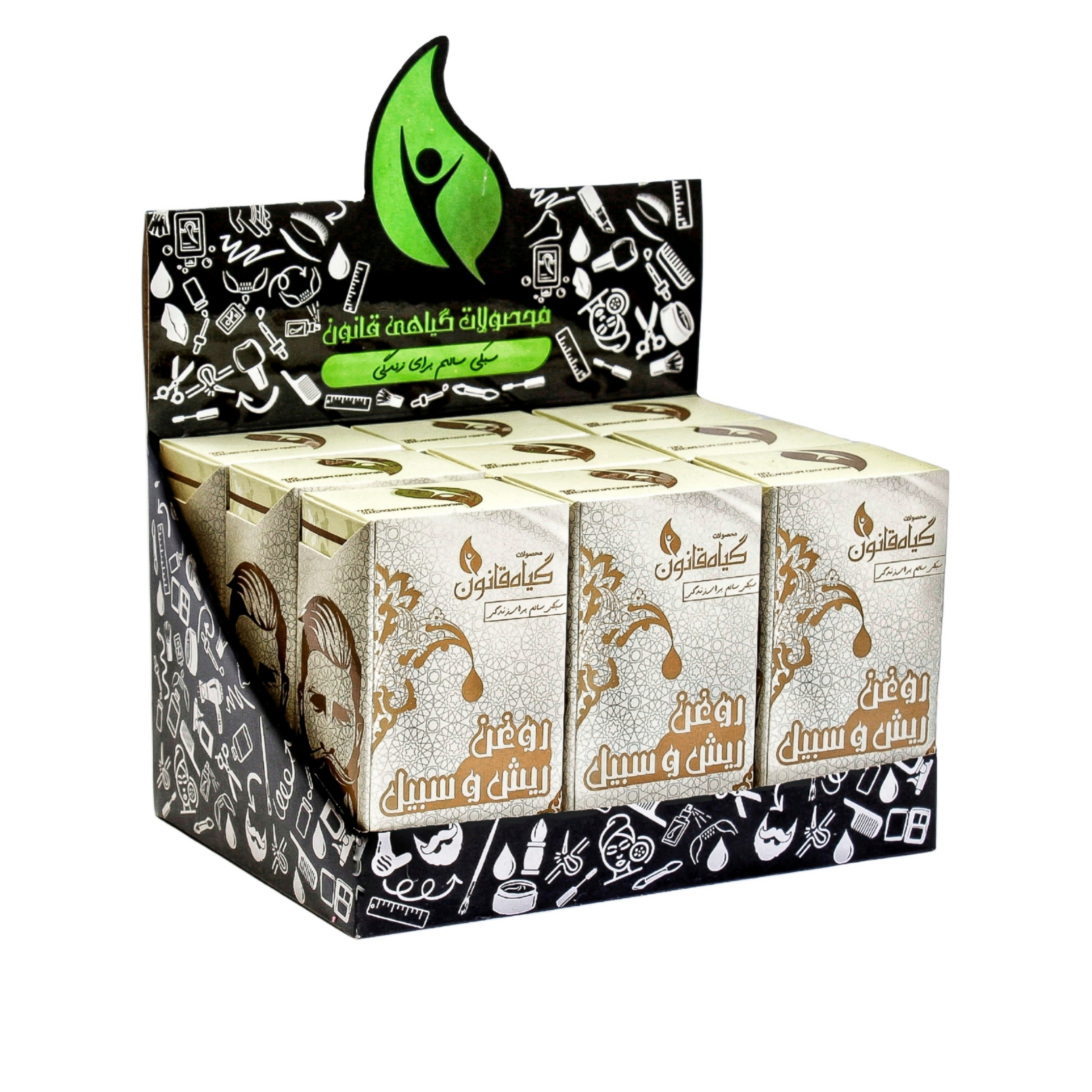روغن ریش و سبیل گیاه قانون مدل 9 حجم 30 میلی لیتر مجموعه 9 عددی