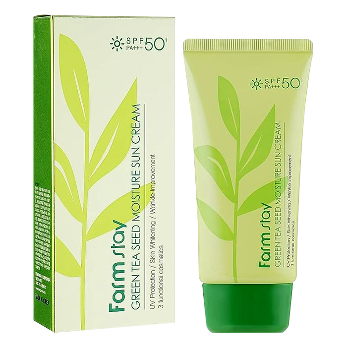 کرم ضد آفتاب بدون رنگ فارم استی SPF 50 مدل چای سبز ‌مناسب پوست‌های چرب و مختلط حجم 70 میلی‌لیتر