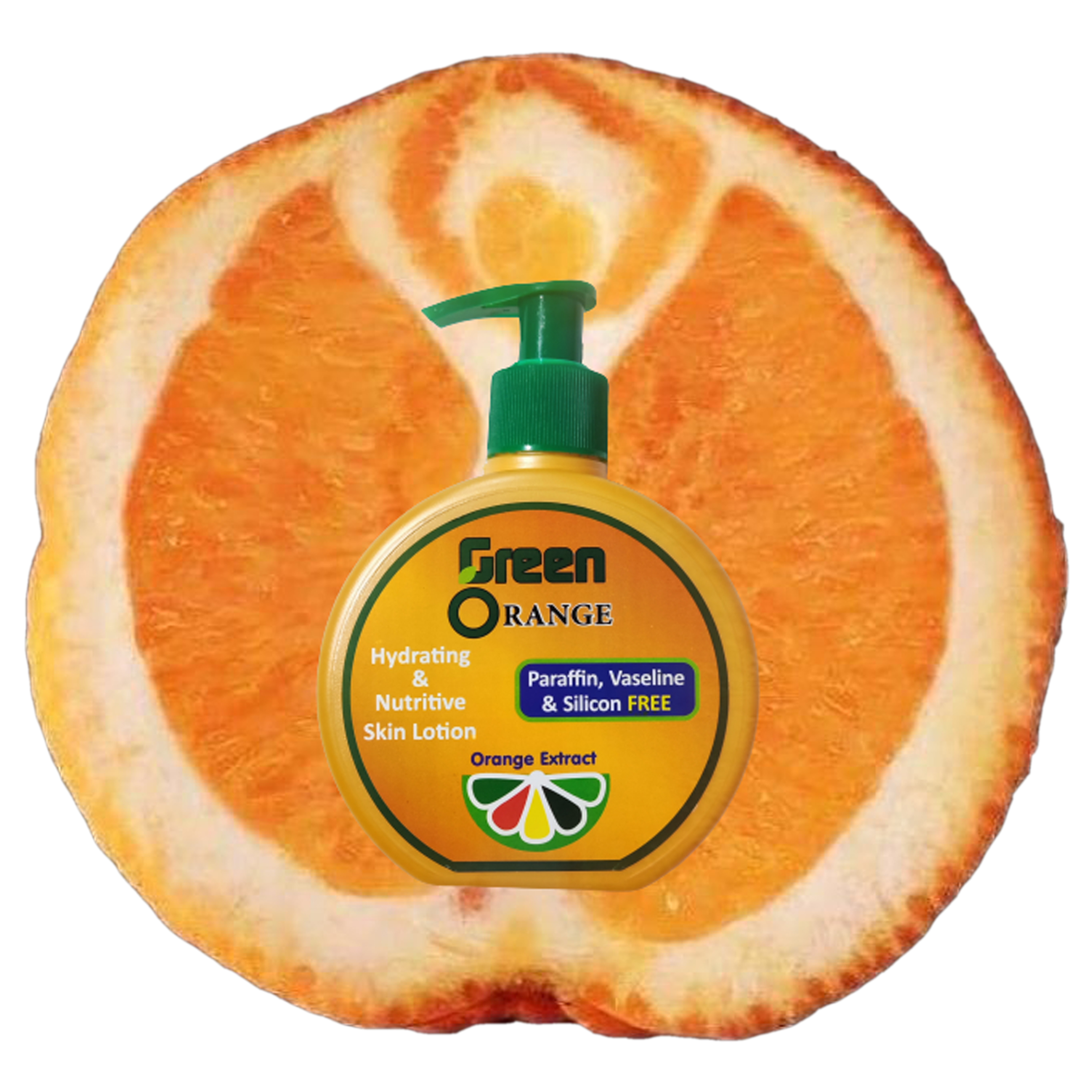 لوسیون آبرسان گرین اورنج مدل پرتقال مناسب برای انواع پوست حجم 215 میلی لیتر مجموعه 2 عددی