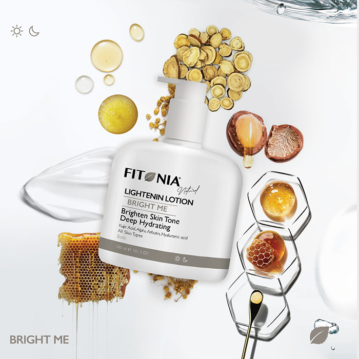 لوسیون بدن فیتونیا مدل برایت می مناسب برای  انواع پوست حجم 300 میلی لیتر