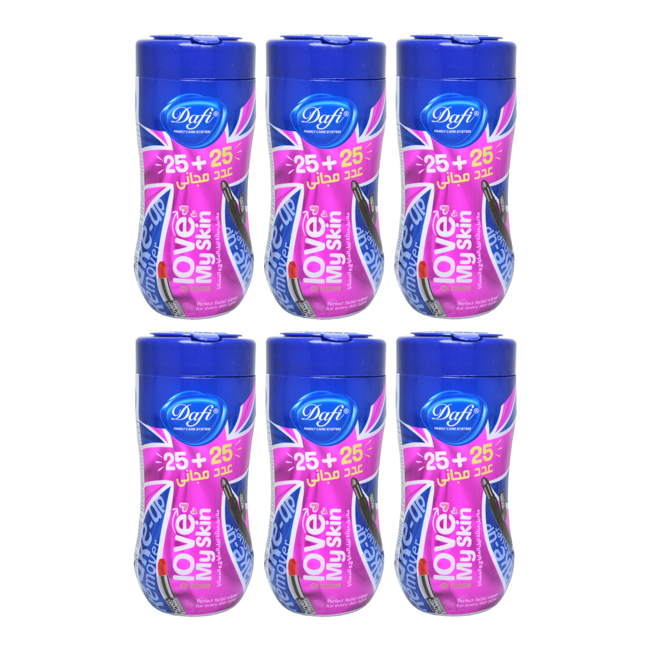 دستمال مرطوب دافی مدل Love مجموعه 6 عددی