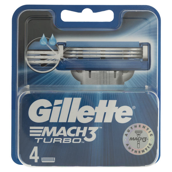 تیغ یدک ژیلت مدل Mach 3 Turbo ‏بسته 4 عددی