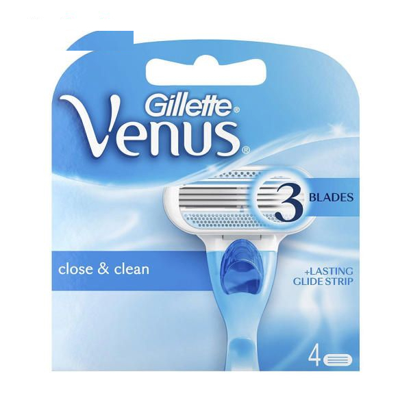 تیغ یدک ژیلت مدل Venus Close & Clean بسته 4 عددی