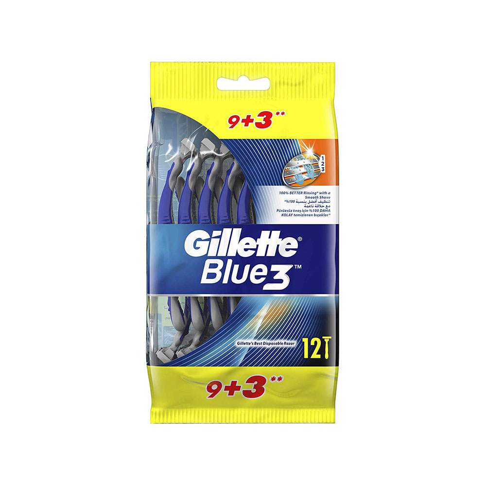 خود تراش ‏ژیلت مدل Blue 3 بسته 12 عددی