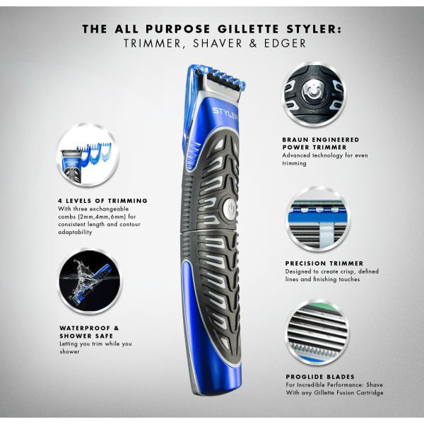 ماشین اصلاح موی صورت ژیلت مدل Proglide Styler به همراه خوتراش