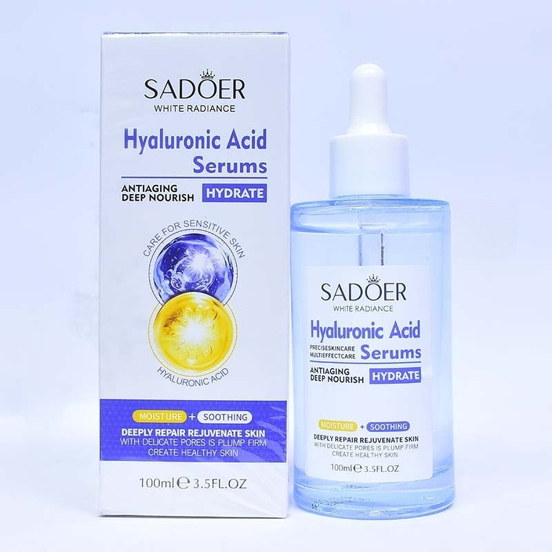 سرم پوست سادور مدل هیالورونیک اسید ویتامین سی حجم 100 میلی لیتر