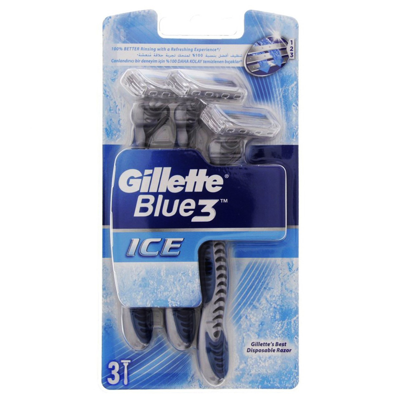 خودتراش ژیلت مدل Blue3 Ice بسته 3 عددی