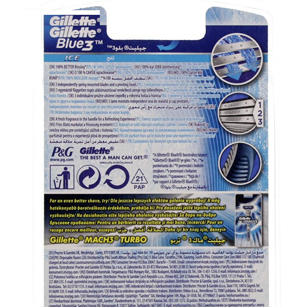 خودتراش ژیلت مدل Blue3 Ice بسته 3 عددی