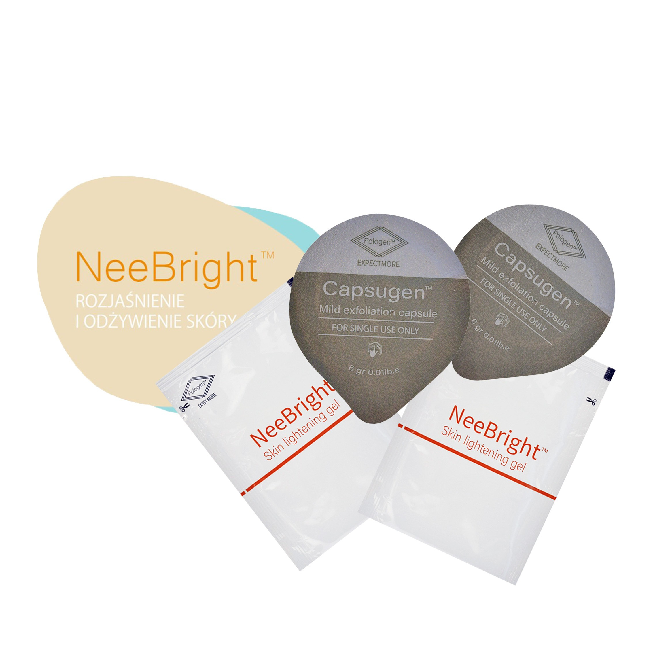 ژل ترمیم‌کننده و روشن کننده صورت پولوژن مدل NeeBright مناسب برای انواع پوست حجم 20 میلی‌لیتر بسته 12 عددی