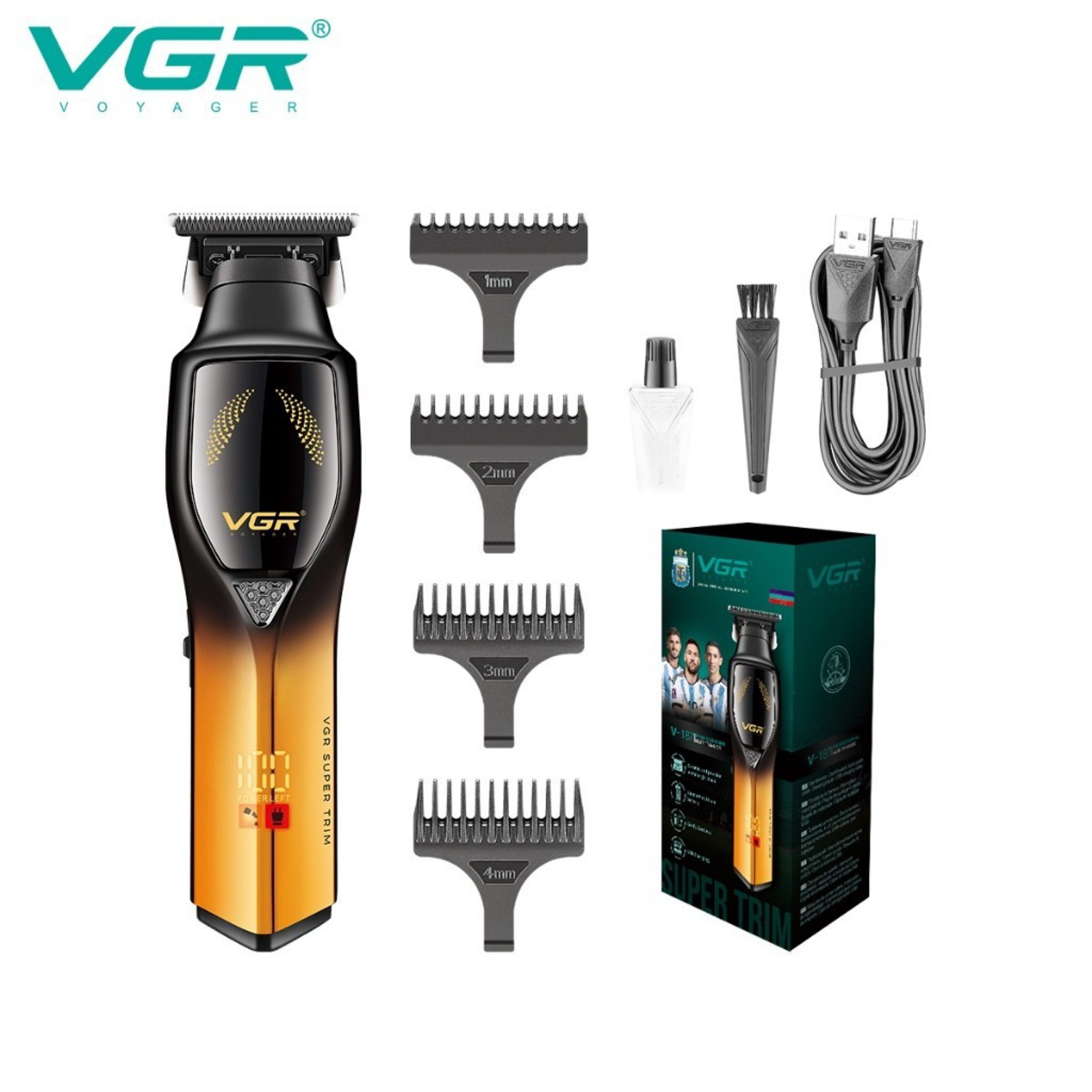 ماشین اصلاح موی سر و صورت وی جی ار مدل v-187