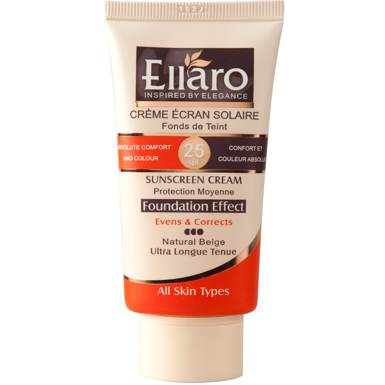 کرم ضد آفتاب رنگی الارو SPF 25 مدل Protection Moyenne تحت لیسانس مناسب پوست‌های چرب حجم 40 میلی‌لیتر