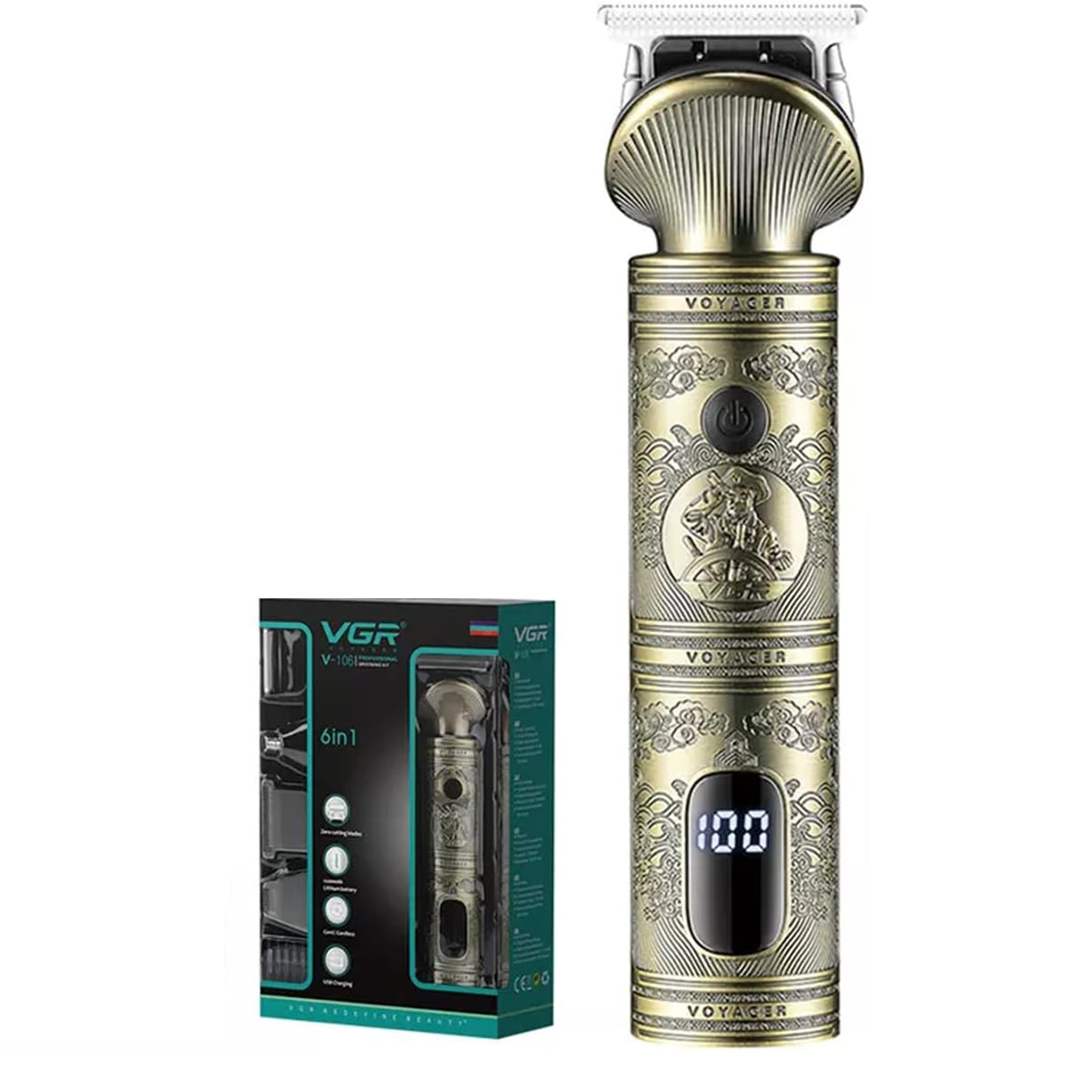 ماشین اصلاح موی سر و صورت وی جی ار مدل 6 کاره کد v-106