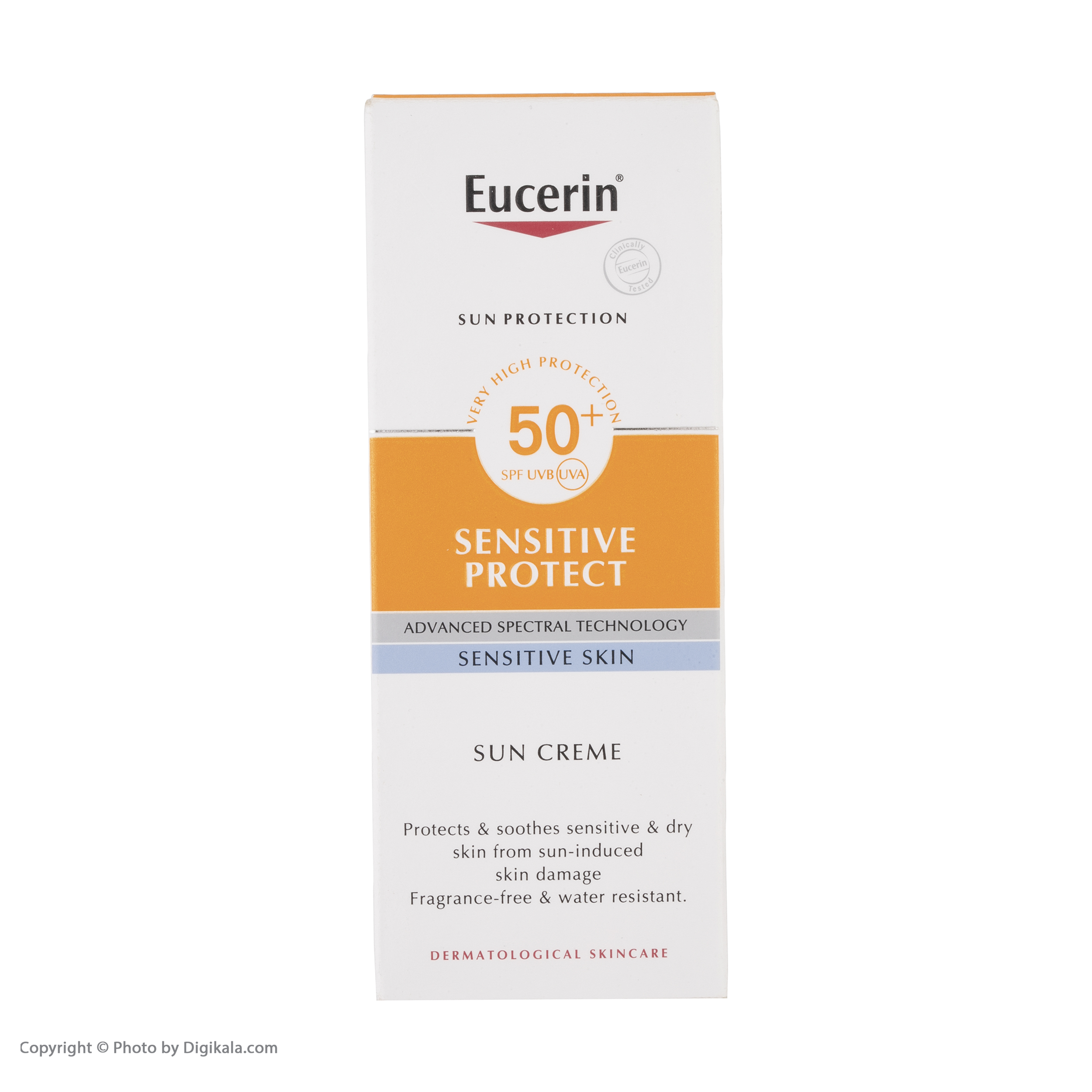 کرم ضد آفتاب بی رنگ اوسرین +SPF50 مدل Sensitive Protect مناسب پوست های حساس حجم 50 میلی لیتر