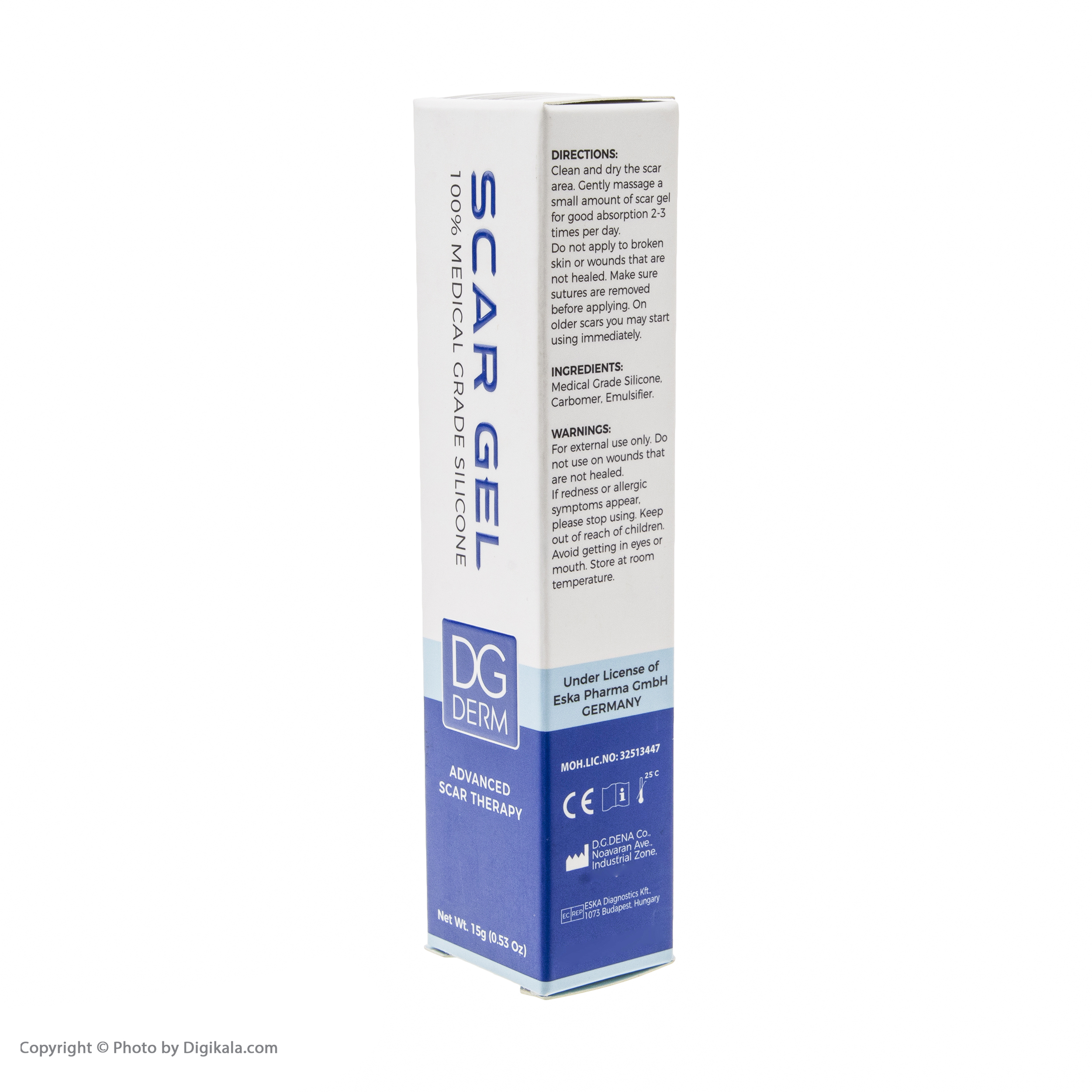 ژل ترمیم کننده پوست دی جی درم مدل سیلیکونی وزن 15 گرم