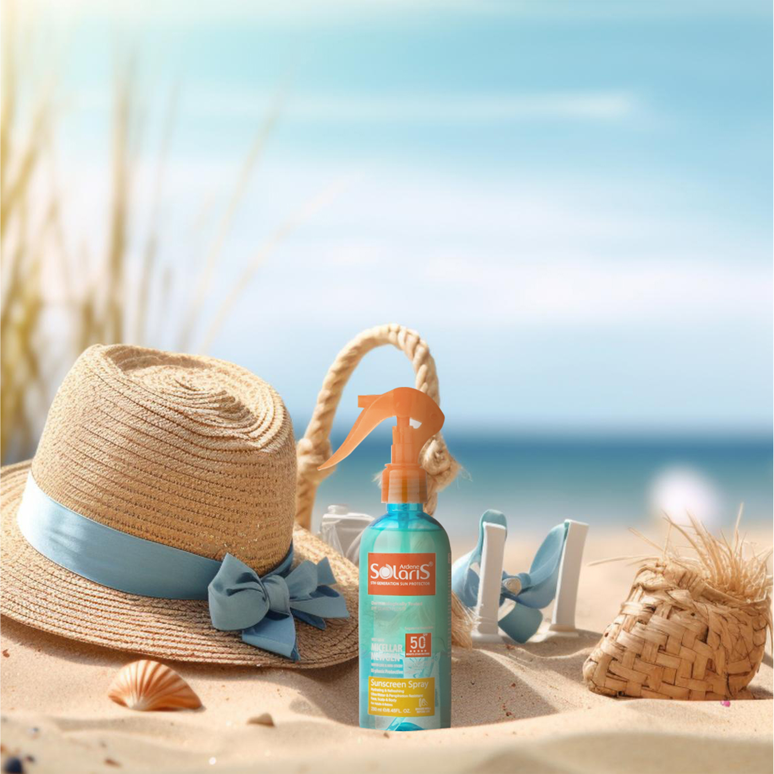 لوسیون دوفازی ضدآفتاب آردن سولاریس مدل Micellar Newgen، حجم 250 میلی‌لیتر