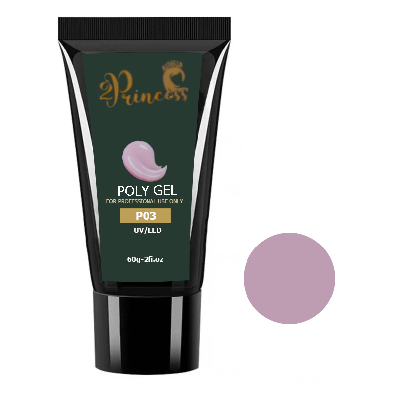 پلی ژل کاشت ناخن پرنسس مدل P03 وزن 60 گرم رنگ صورتی