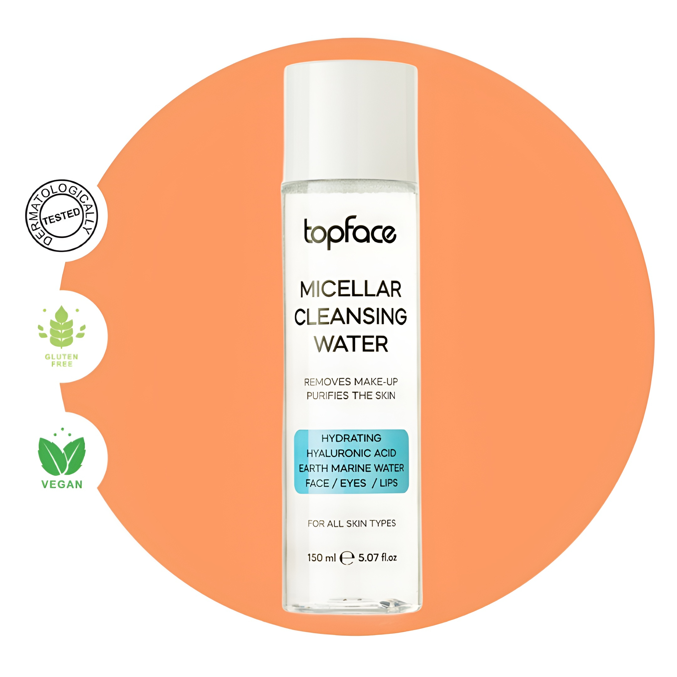 میسلار واتر تاپ فیس مدل HYDRATING مناسب برای انواع پوست حجم 150 میلی لیتر