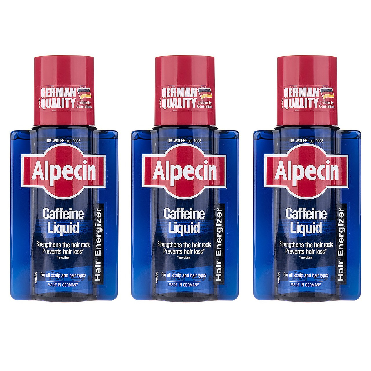 محلول تقویت کننده مو آلپسین مدل Caffeine حجم 200 میلی لیتر بسته 3 عددی