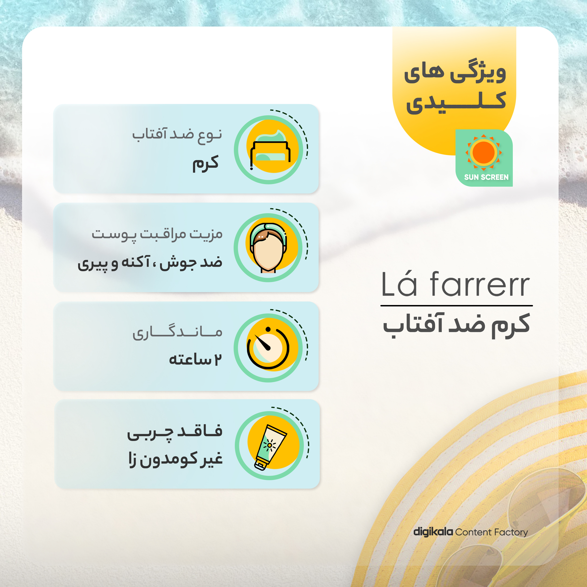 کرم ضدآفتاب رنگی لافارر مدل SPF40، مناسب پوست‌های چرب، حجم 40 میلی‌لیتر