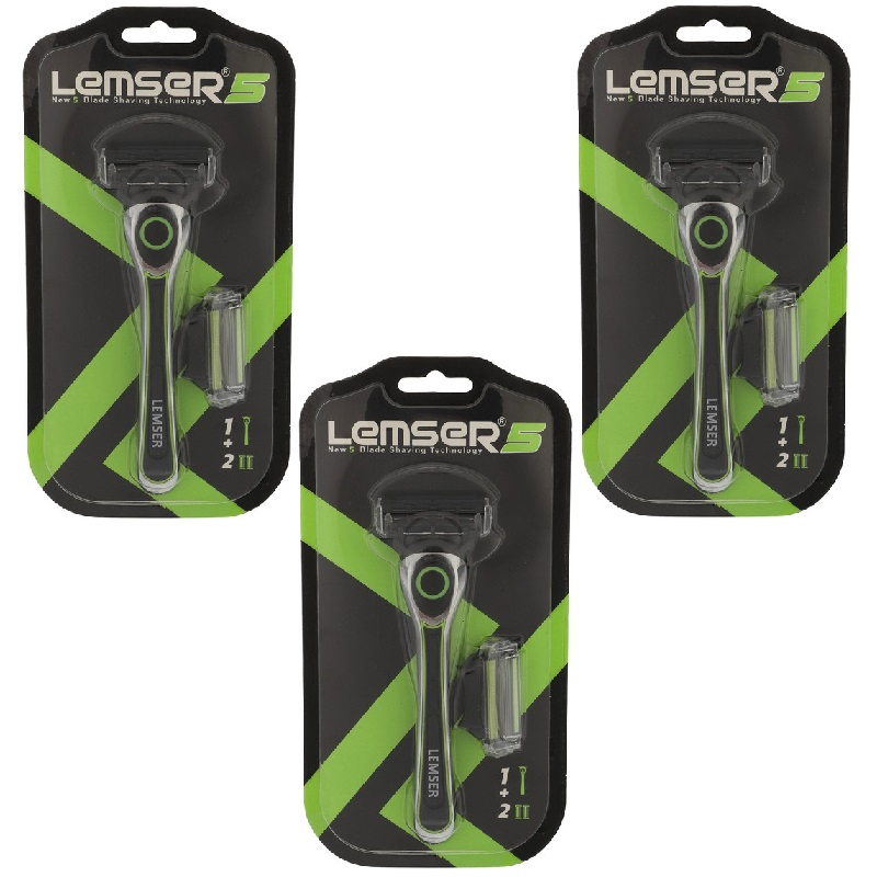 خود تراش لمسر مدل 021 مجموعه 3 عددی به همراه تیغ یدک