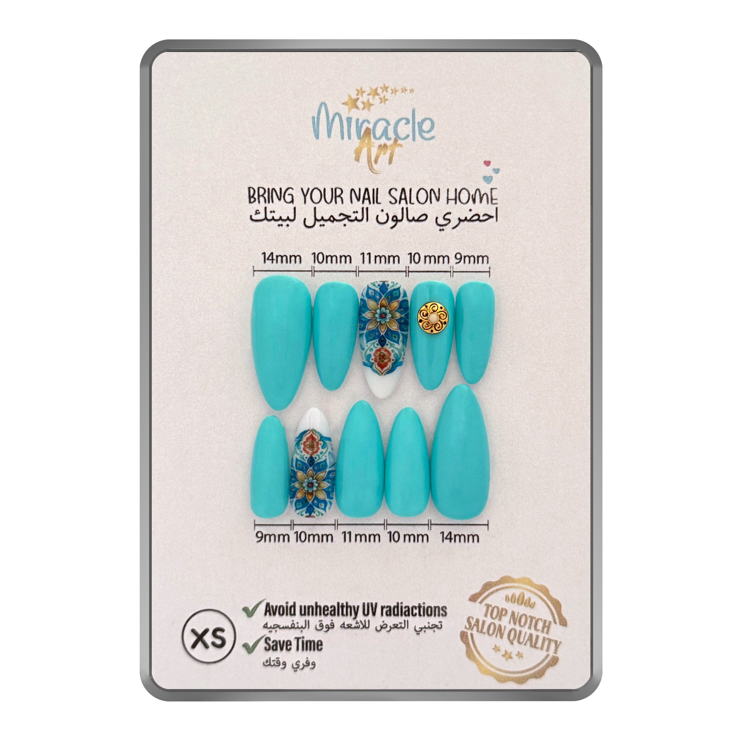 ناخن مصنوعی میراکل آرت کد 005XS بسته 10 عددی