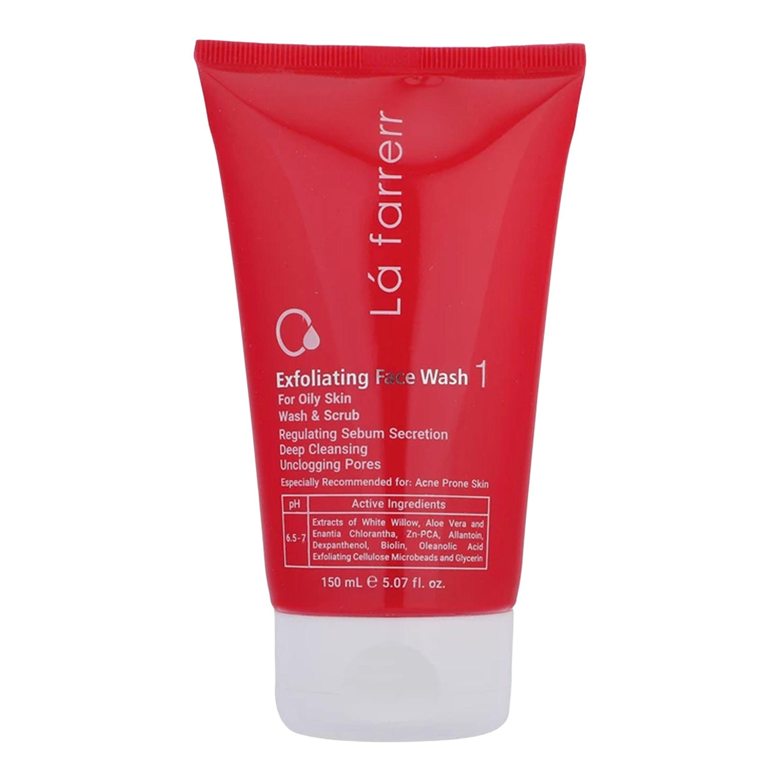 ژل شستوشوی و لایه بردار صورت لافارر مدل 01 مناسب پوستهای چرب حجم 150 میلیلیتر