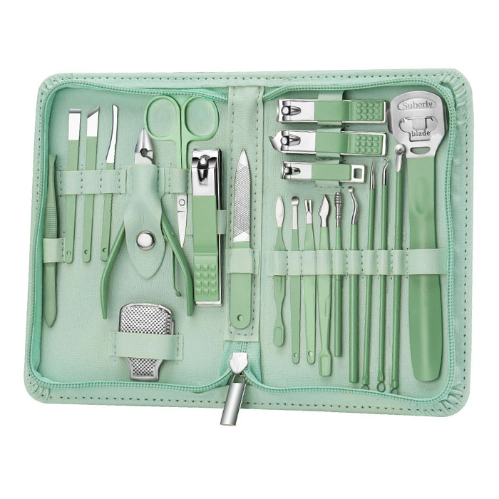 ست مانیکور و پدیکور مدل چرمی بسته 22 عددی