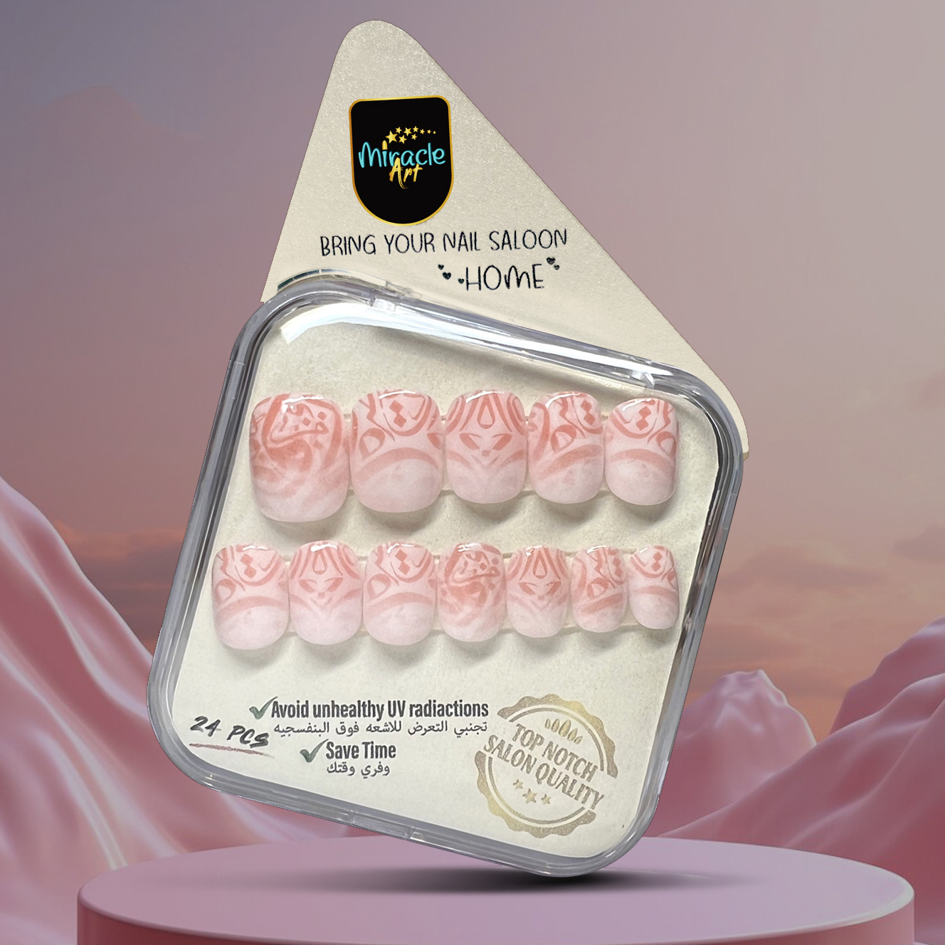 ناخن مصنوعی میراکل آرت کد SH24015 بسته 24 عددی