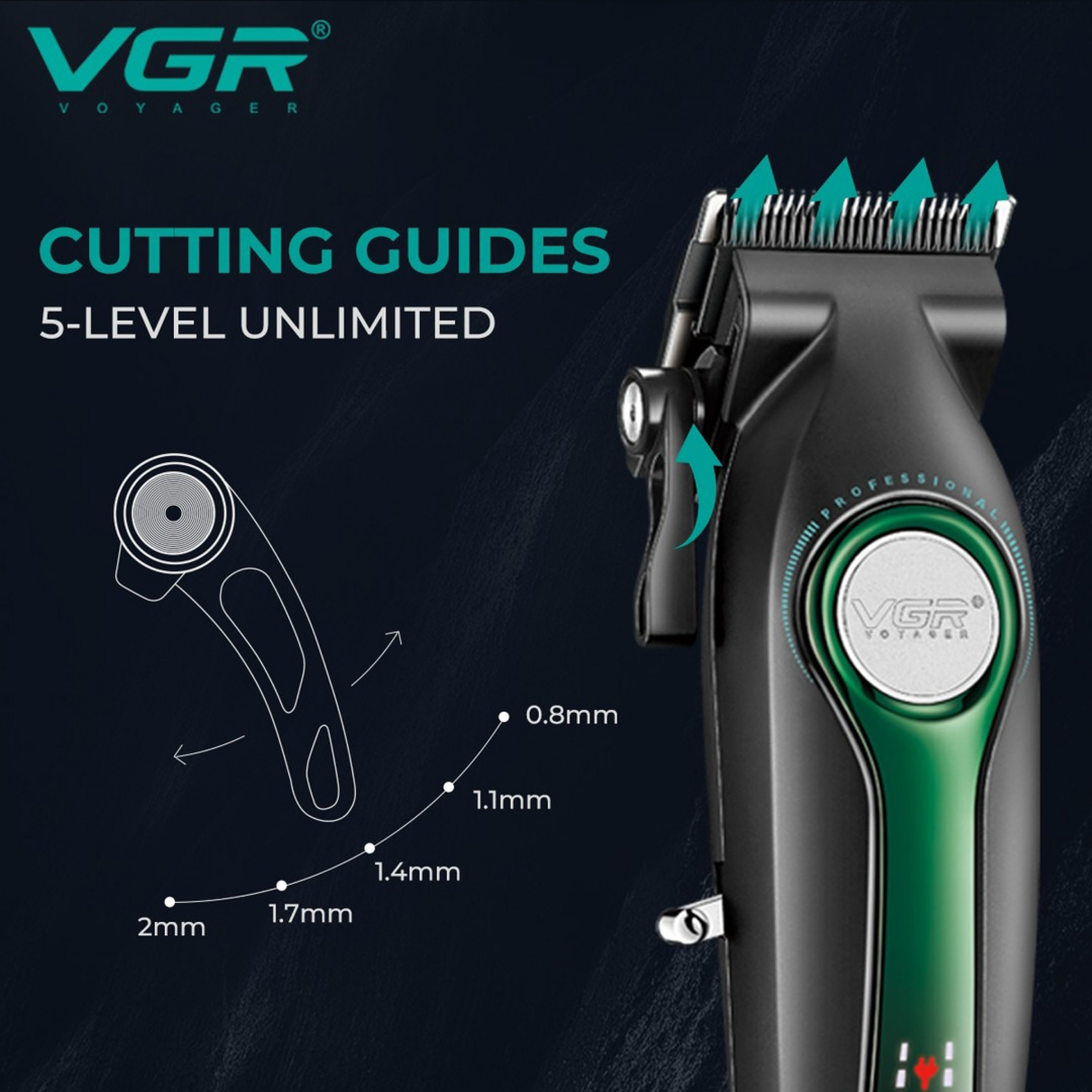 ماشین اصلاح موی سر و صورت وی جی ار مدل v-010