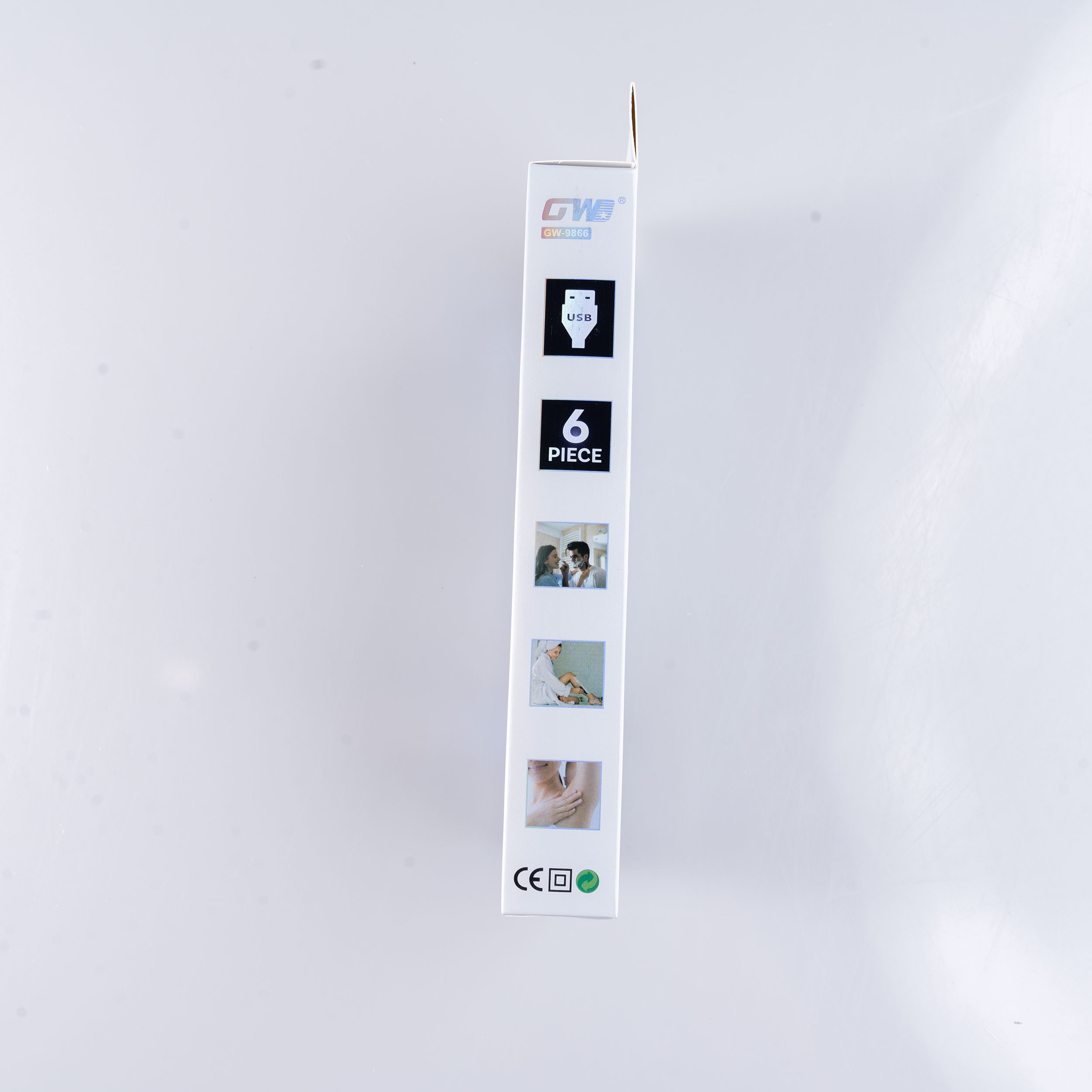 ماشین اصلاح موی صورت شارژی جی دبلیو مدل GW-9866، اصلاح به صورت صفر زن، طراحی ارگونومیک، منبع انرژی با باتری، تکنولوژی اصلاح به صورت تریمر، اندازه اصلاح 0.1 میلی‌متر، مدت زمان شارژ 480 دقیقه، دارای بدنه ضد لغزش، به همراه برس تمیزکننده و کابل شارژ USB