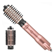 سشوار برس‌دار چرخشی حرفه‌ای انزو مدل EN 741، موتور AC با توان مصرفی 1500 وات، دارای نرم‌کننده‌ی یونی، قابلیت تعویض سری، با حالت صاف‌کننده و حجم‌دهنده، وزن 700 گرم، تنظیم حرارت 1 حالته و کنترل سرعت 1 حالته، به همراه 2 عدد سری برس ۴۲ و ۵۰ میلی‌متری