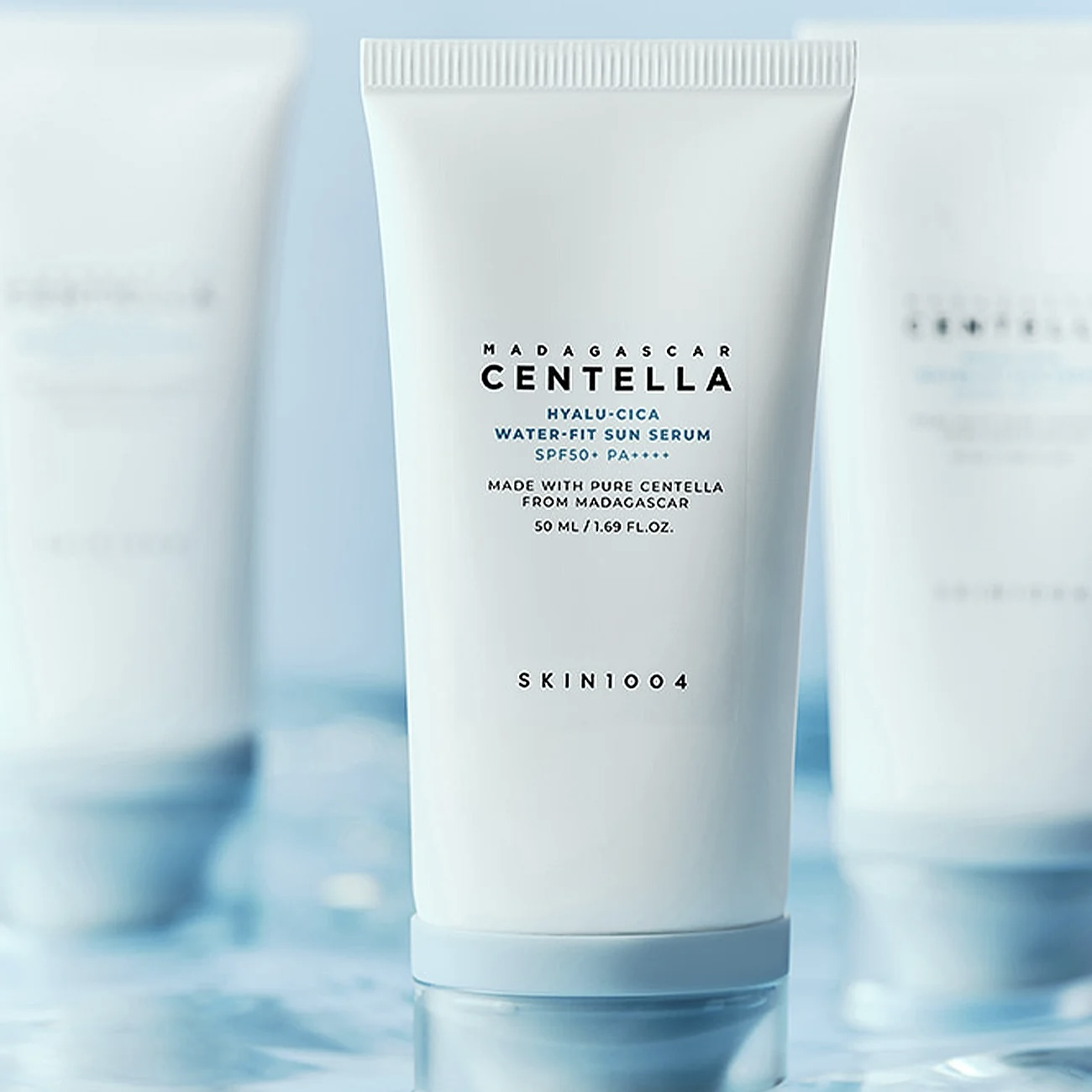 کرم ضد آفتاب بدون رنگ اسکین 1004 SPF 50 مدل ماداگاسکار ‌مناسب انواع پوست حجم 50 میلی‌لیتر