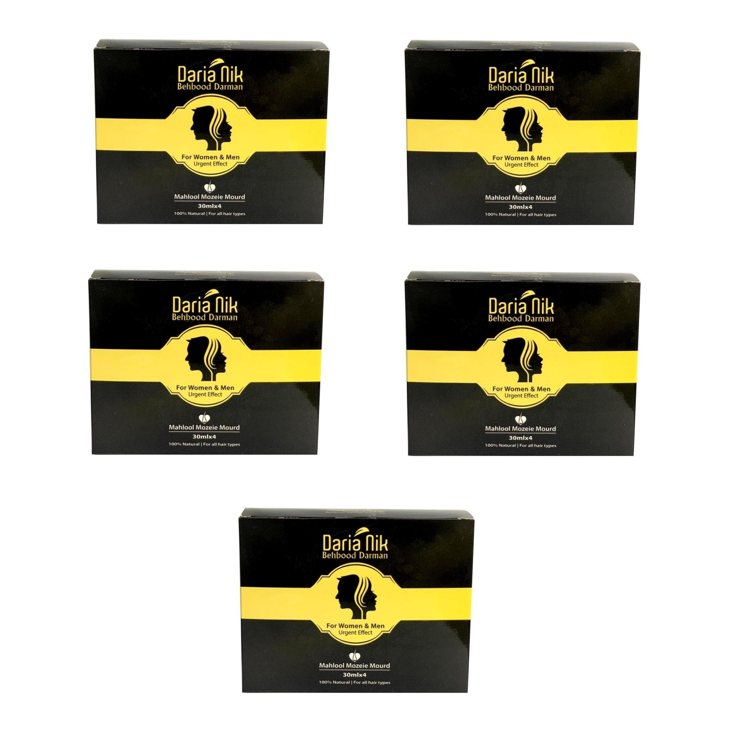 محلول ضدریزش و رفع سفیدی مو و ابرو بهبود درمان داریا نیک مدل Mourd حجم 30 میلی لیتر مجموعه 5 عددی