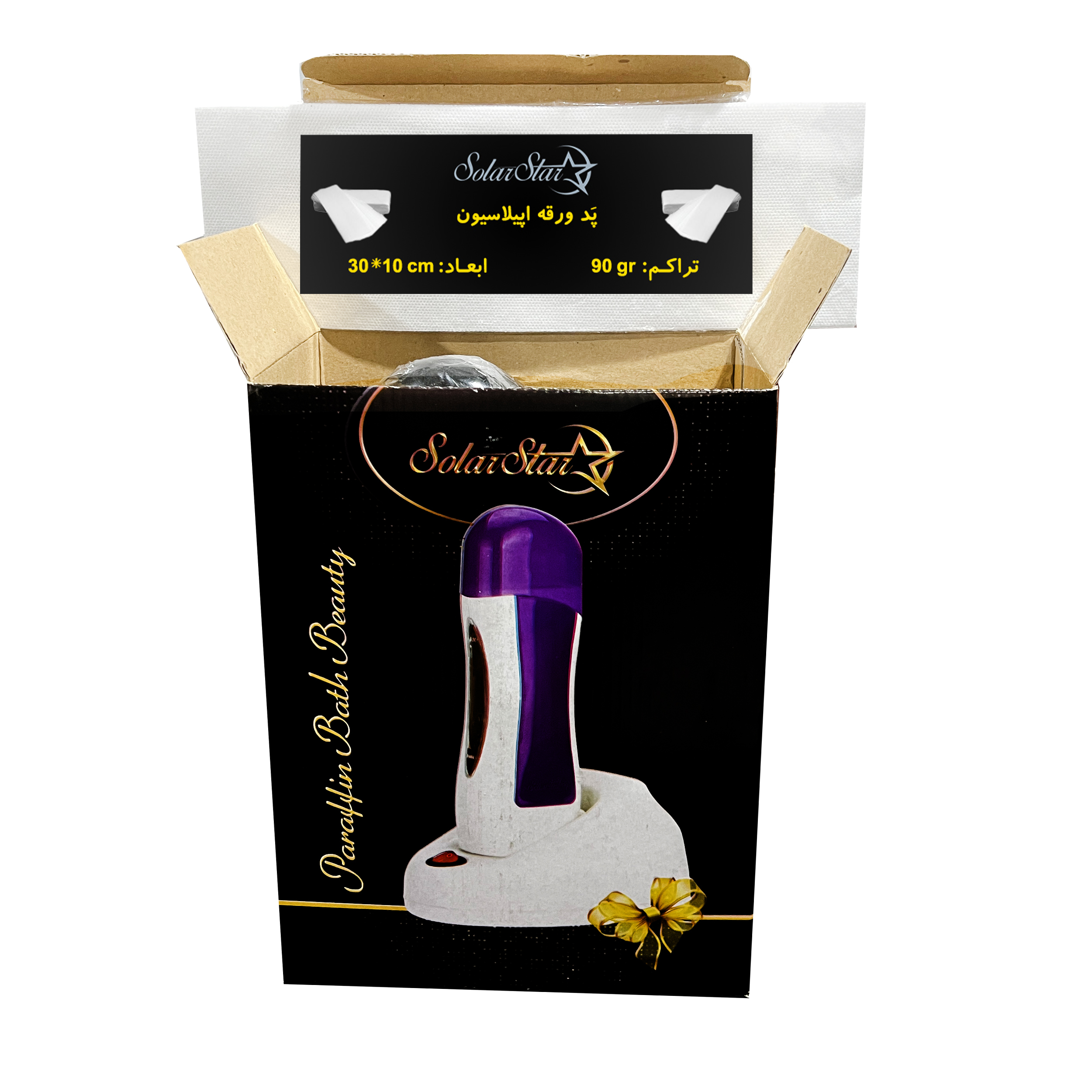 دستگاه موم گرم کن و ذوب وکس خشابی سولار استار مدل 402 به همراه پد اپیلاسیون بسته 10 عددی