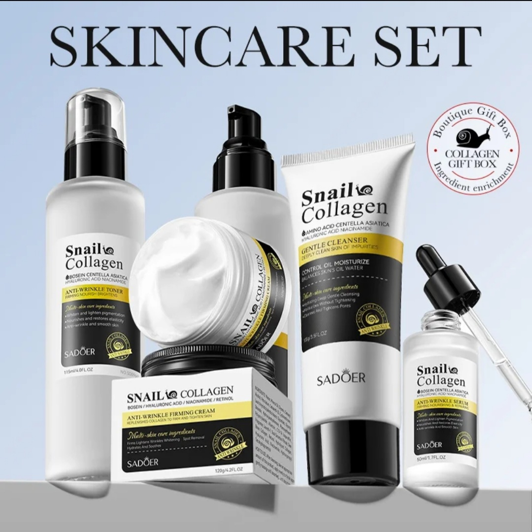 مجموعه مراقبت از پوست سادور مدل Snails and collagen مناسب برای انواع پوست بسته 5 عددی