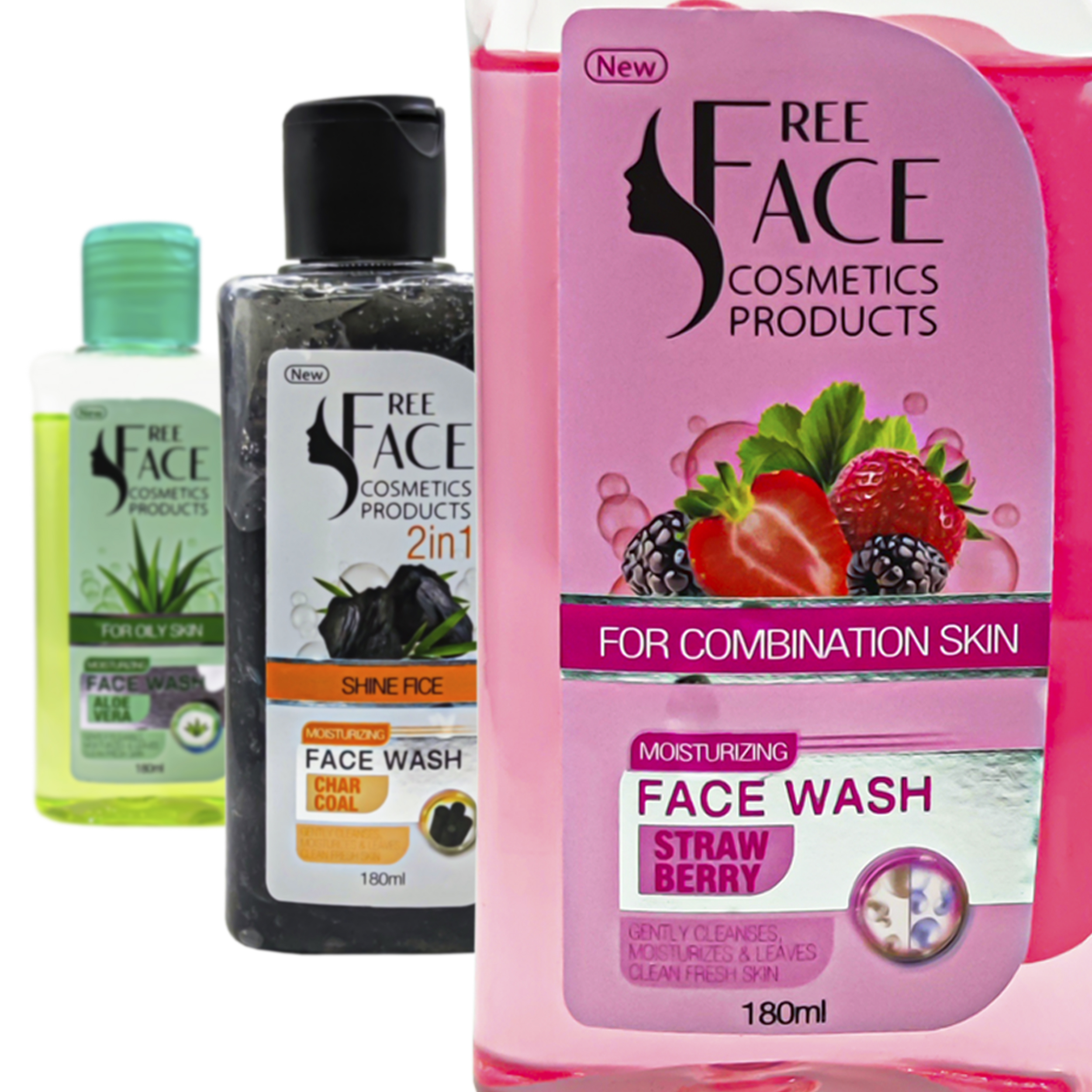 ژل پاک کننده آرایش فری فیس مدل 3P حجم 180 میلی لیتر مجموعه 3 عددی